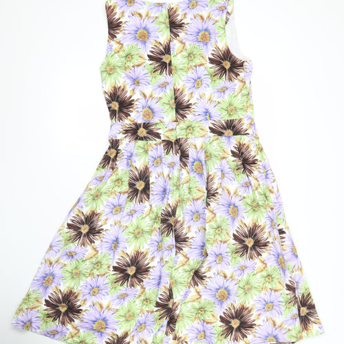 Autonomy Womens Multicoloured Floral A-Line Dress Size 12