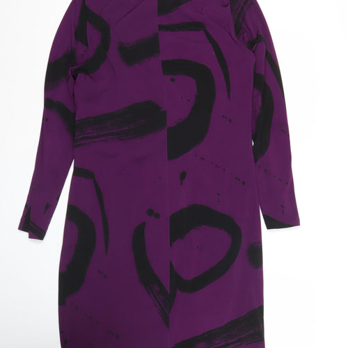 Betty Jackson Black Women’s Purple Sheath Dress Size 16 Ruched