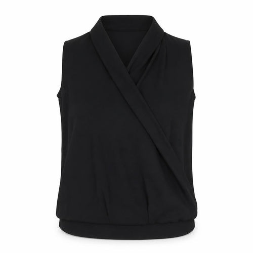 Mango Women’s Black XS Wrap Cowl Neck Sleeveless Blouse