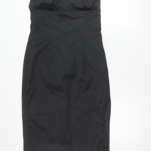 Oasis Women’s Black Strapless Bodycon Knee Length Dress Size 12