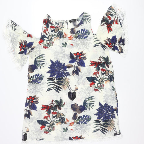 Klass Women’s Multicoloured Floral Tunic Blouse Size 16 Scoop Neck