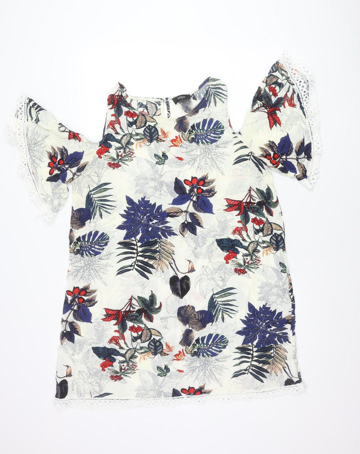 Klass Women’s Multicoloured Floral Tunic Blouse Size 16 Scoop Neck