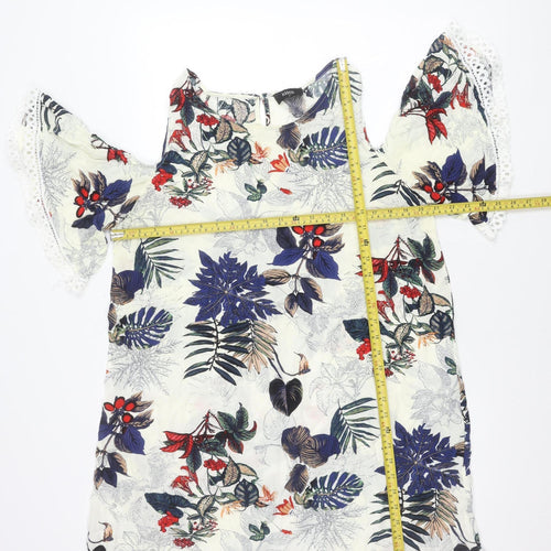 Klass Women’s Multicoloured Floral Tunic Blouse Size 16 Scoop Neck