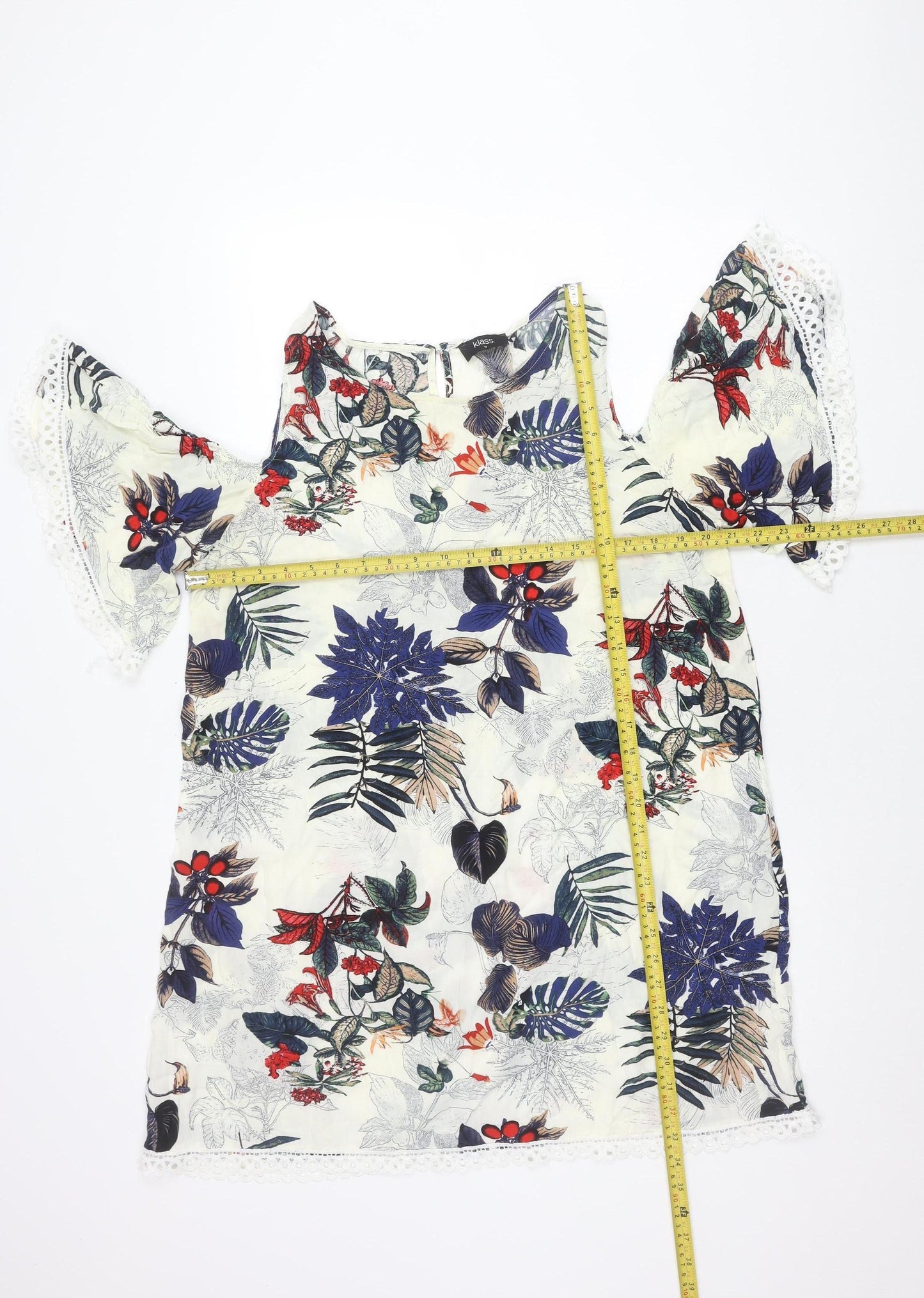 Klass Women’s Multicoloured Floral Tunic Blouse Size 16 Scoop Neck