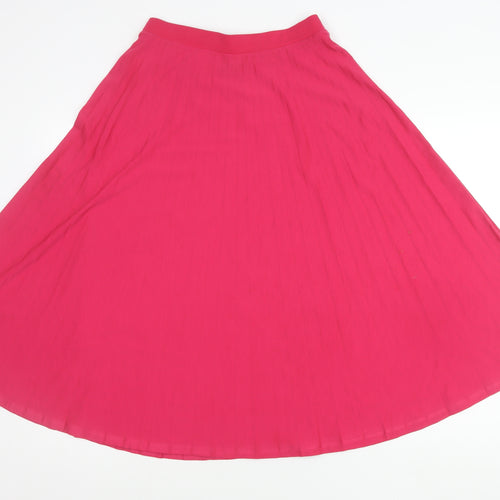Marks and Spencer Womens Pink Midi Pleated Skirt Size 10