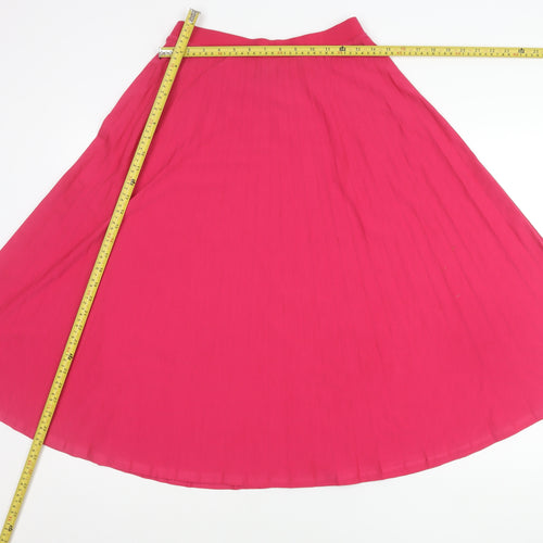 Marks and Spencer Womens Pink Midi Pleated Skirt Size 10
