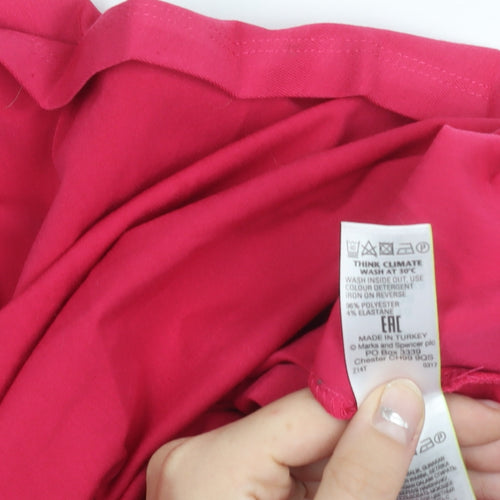 Marks and Spencer Womens Pink Midi Pleated Skirt Size 10