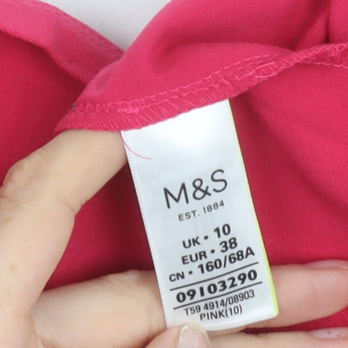 Marks and Spencer Womens Pink Midi Pleated Skirt Size 10