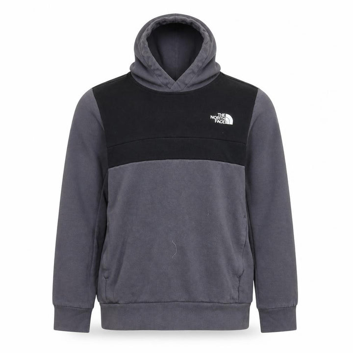 The North Face Boys Grey Black Logo Pullover Hoodie XL Cotton Blend