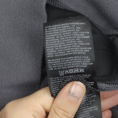The North Face Boys Grey Black Logo Pullover Hoodie XL Cotton Blend