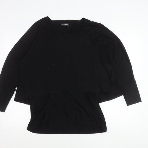 Doris Streich Womens Black Tunic Top Size 14 Long Sleeve Relaxed Fit