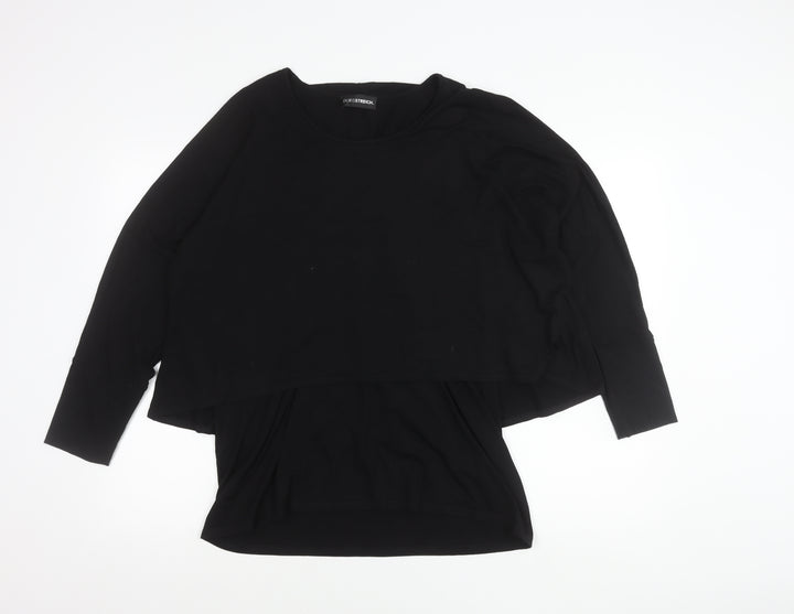 Doris Streich Womens Black Tunic Top Size 14 Long Sleeve Relaxed Fit