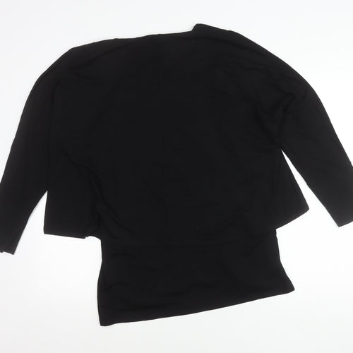Doris Streich Womens Black Tunic Top Size 14 Long Sleeve Relaxed Fit
