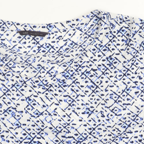 Marks and Spencer Women’s Blue Geometric Tunic Blouse Size 22