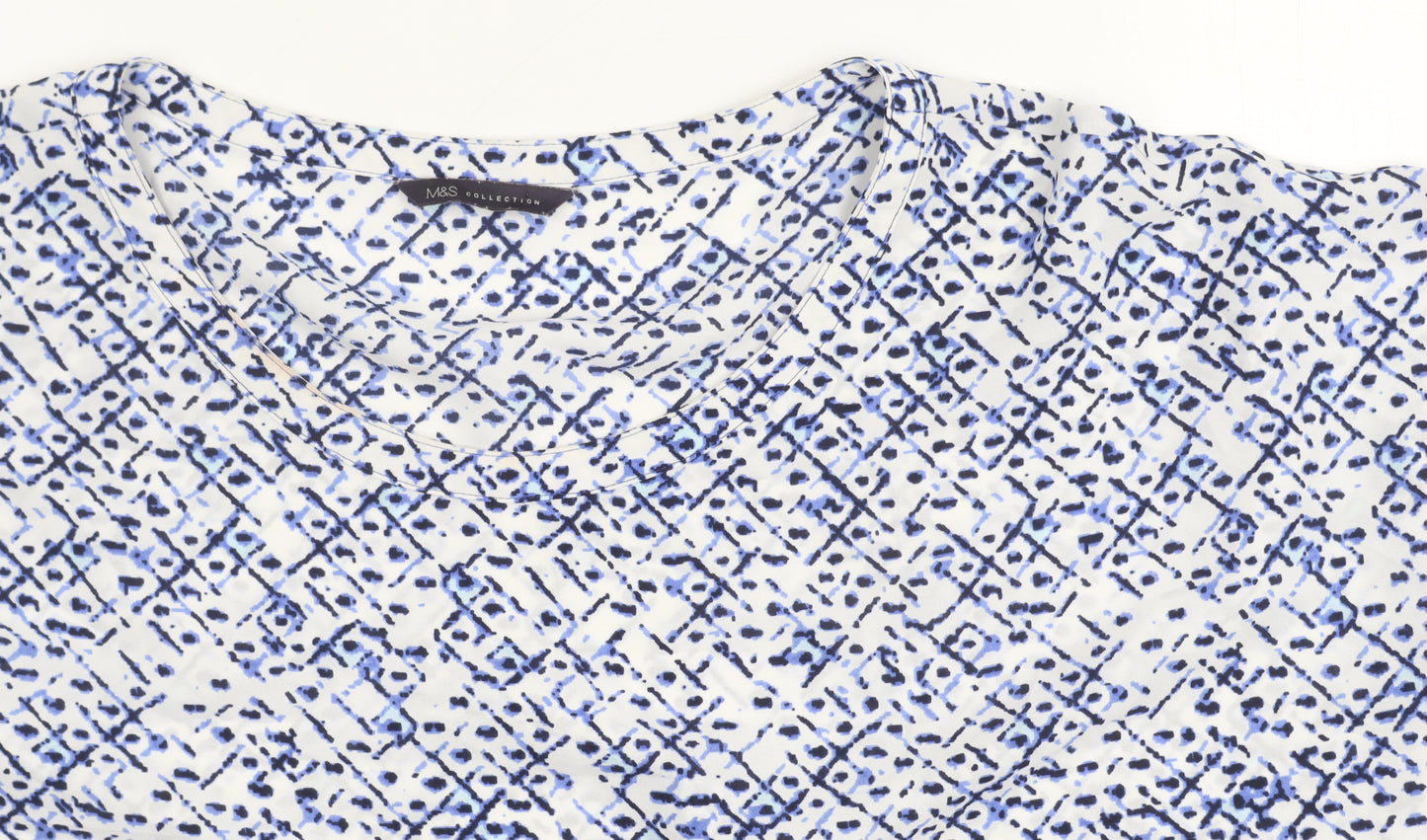 Marks and Spencer Women’s Blue Geometric Tunic Blouse Size 22