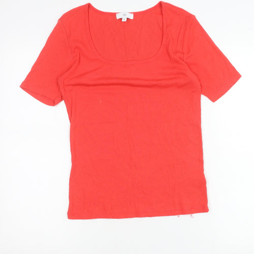 RR Womens Red Scoop Neck Short Sleeve Jersey T-Shirt Size L
