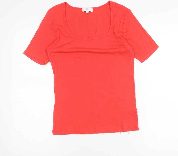 RR Womens Red Scoop Neck Short Sleeve Jersey T-Shirt Size L