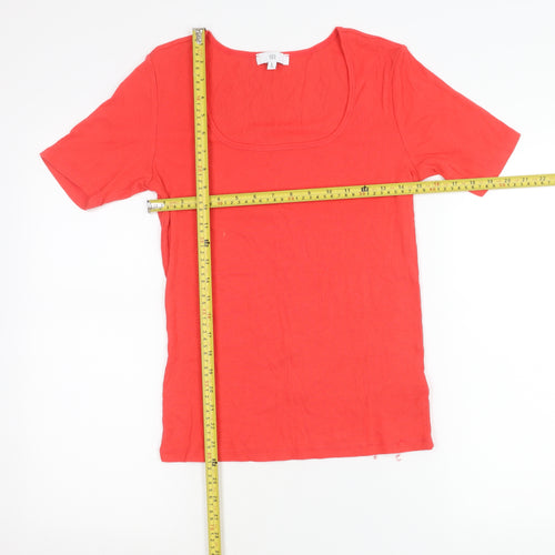 RR Womens Red Scoop Neck Short Sleeve Jersey T-Shirt Size L
