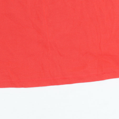 RR Womens Red Scoop Neck Short Sleeve Jersey T-Shirt Size L