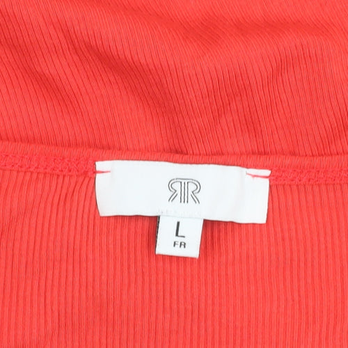 RR Womens Red Scoop Neck Short Sleeve Jersey T-Shirt Size L