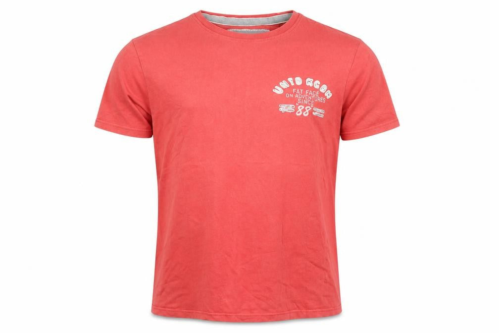 Fat Face Men's Red Cotton Graphic Print T-Shirt Size S