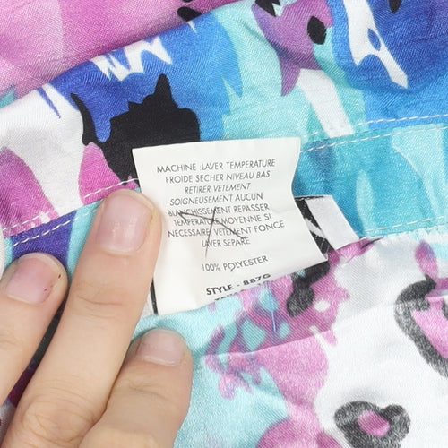 N Touch Womens Multicoloured Size 10 Button-Up Shirt 3/4 Sleeve Polyester