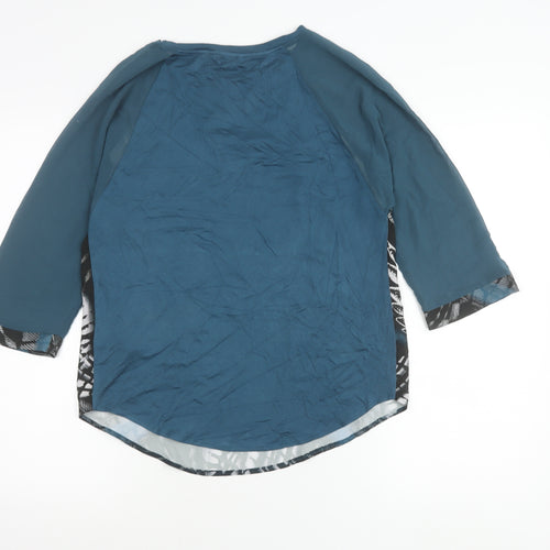 Next Women’s Blue Black Abstract Print Jersey Blouse Size 10