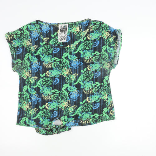 Next Women’s Multicoloured Floral Cotton Tie Front Blouse Size 16