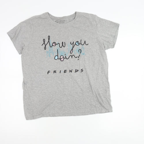 Friends Women’s Grey Nightshirt T-Shirt Size 18 Graphic Print