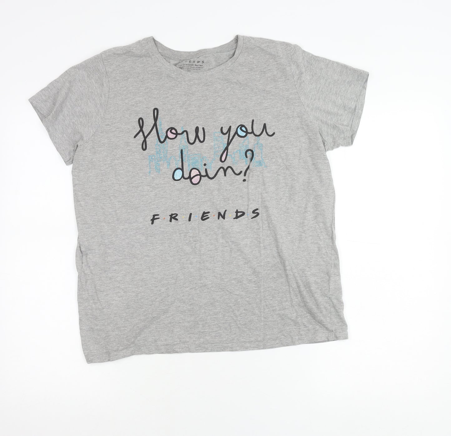Friends Women’s Grey Nightshirt T-Shirt Size 18 Graphic Print