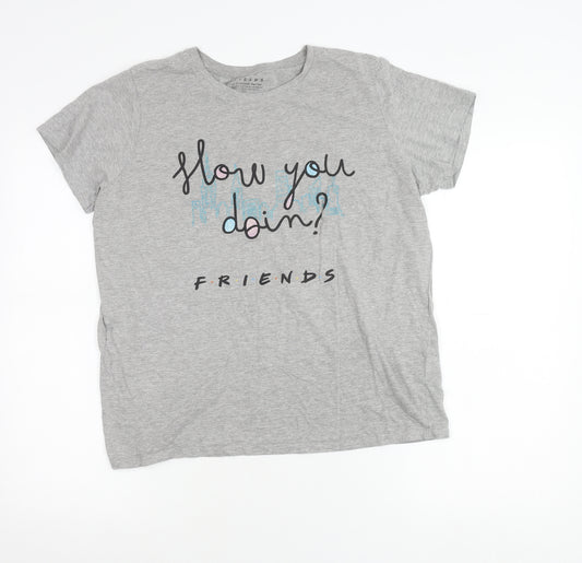Friends Women’s Grey Nightshirt T-Shirt Size 18 Graphic Print