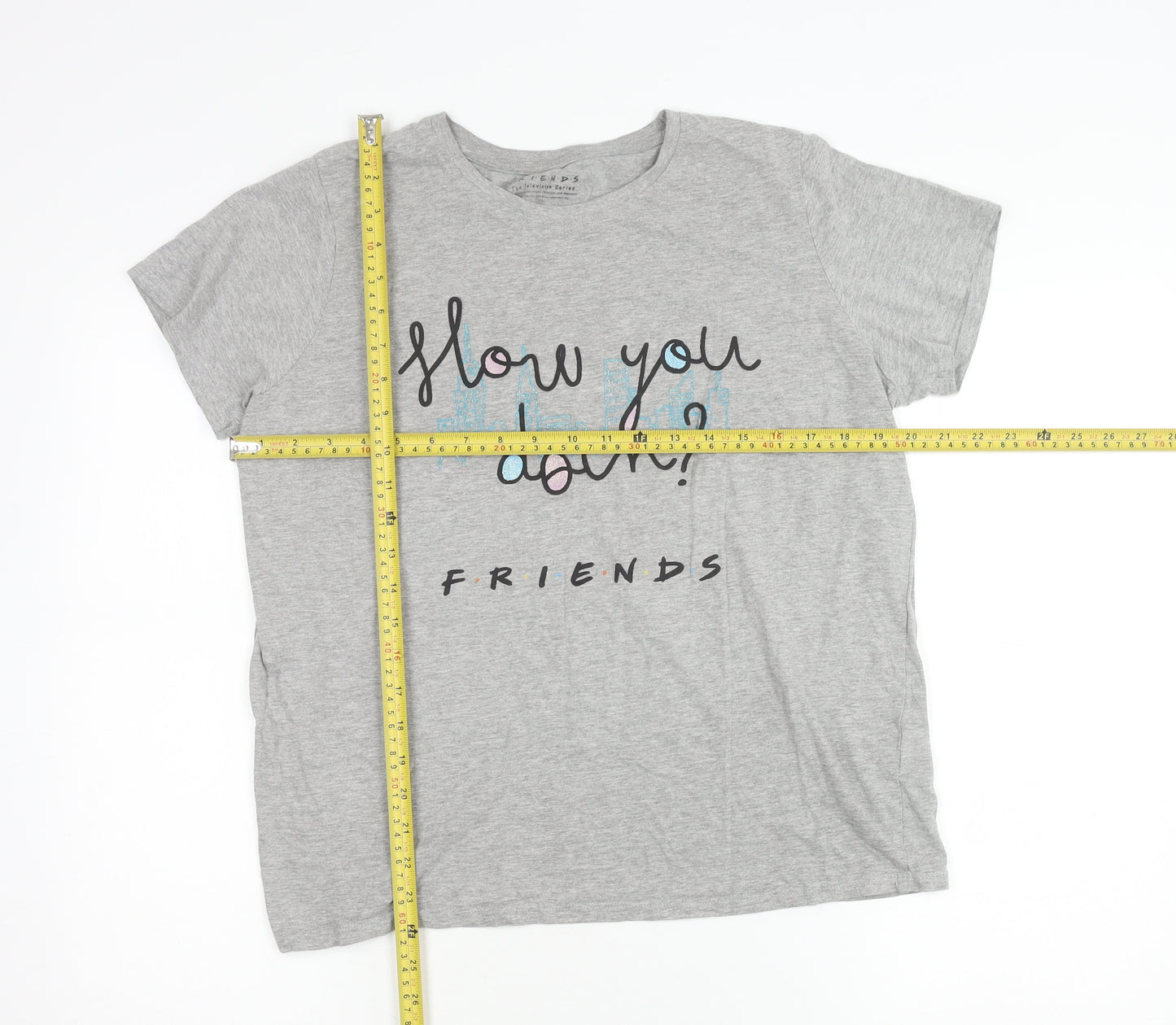 Friends Women’s Grey Nightshirt T-Shirt Size 18 Graphic Print