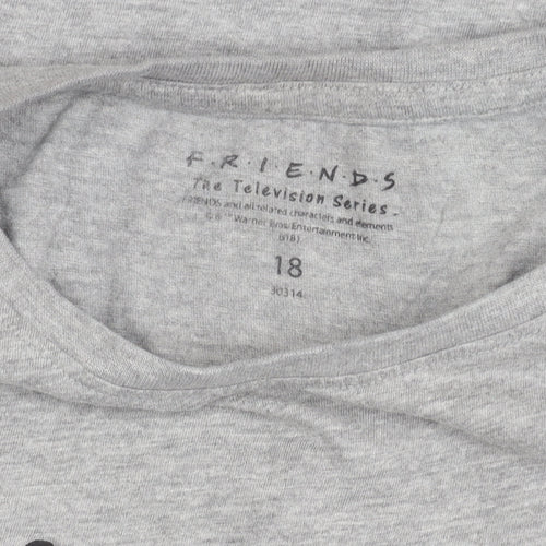 Friends Women’s Grey Nightshirt T-Shirt Size 18 Graphic Print