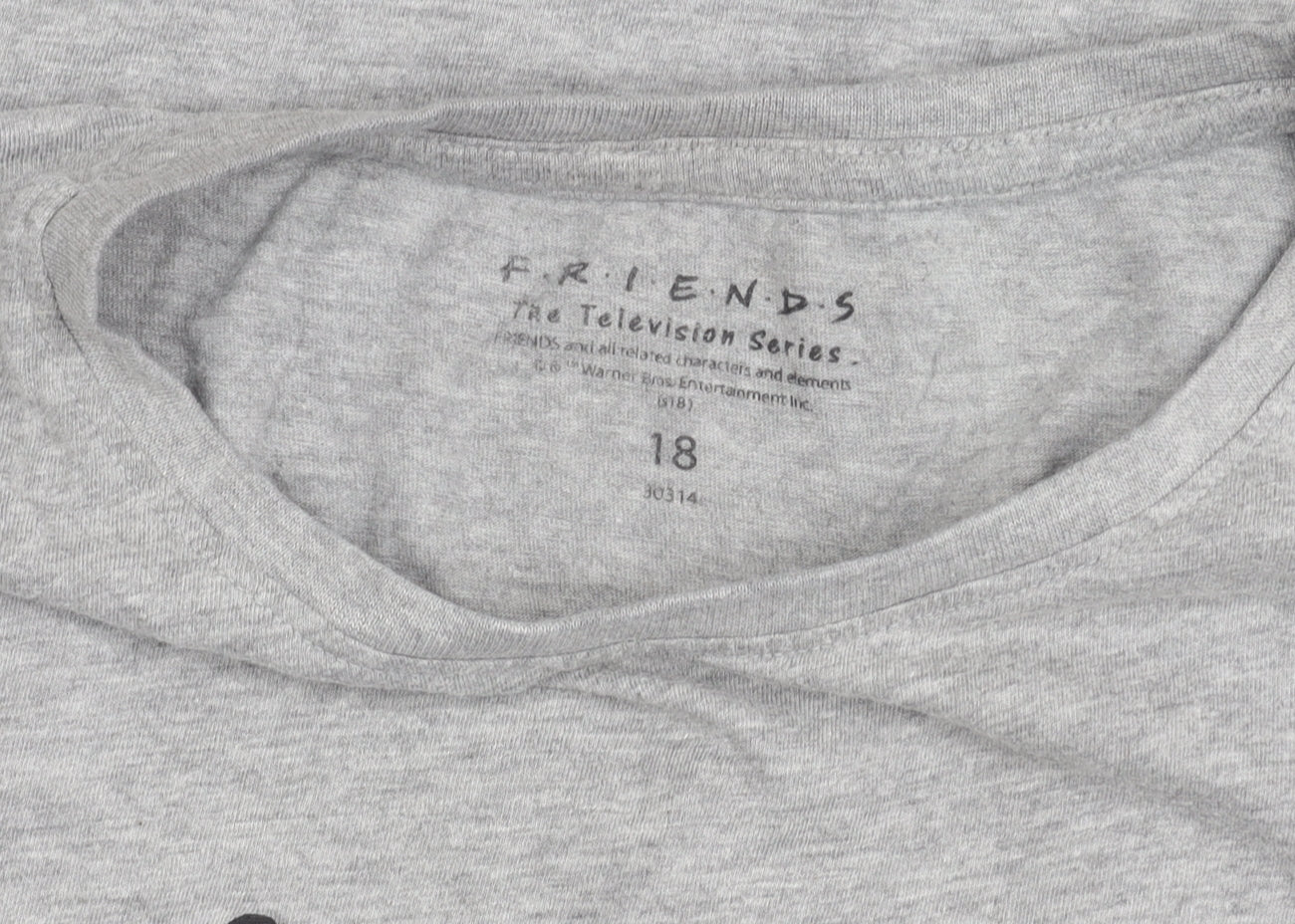 Friends Women’s Grey Nightshirt T-Shirt Size 18 Graphic Print