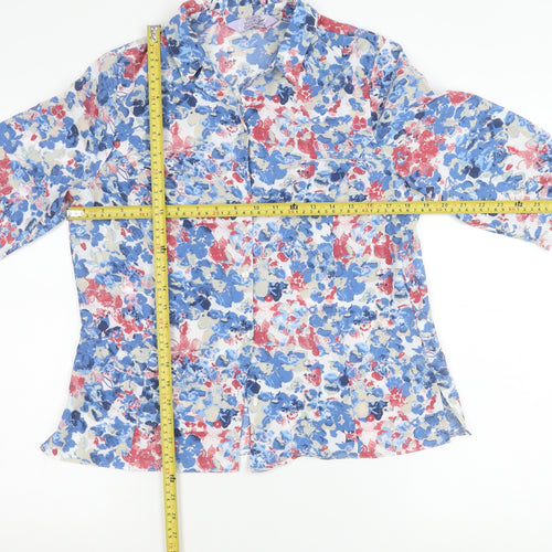 Honor Millburn Womens Multicoloured Floral Button-Up Shirt Size 12