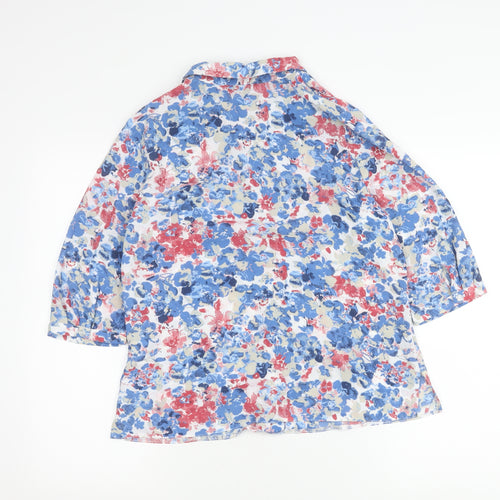 Honor Millburn Womens Multicoloured Floral Button-Up Shirt Size 12
