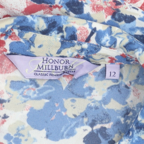 Honor Millburn Womens Multicoloured Floral Button-Up Shirt Size 12