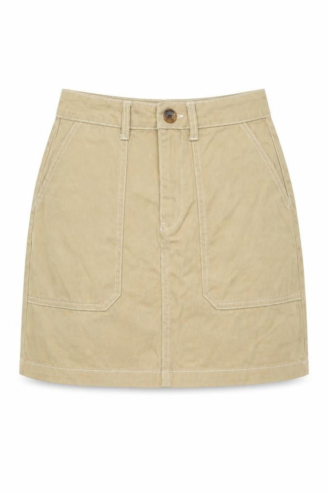 Denim Co. Women’s Beige Cargo Skirt UK 8 Short Cotton Twill