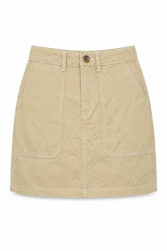 Front view of Denim Co. Women’s Beige Cargo Skirt UK 8 Short Cotton Twill