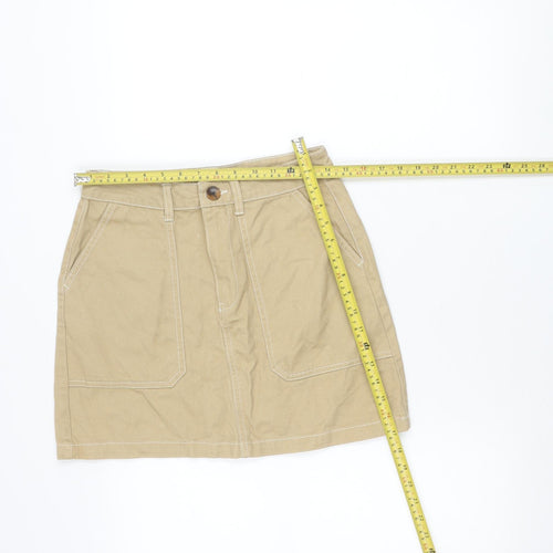 Denim Co. Women’s Beige Cargo Skirt UK 8 Short Cotton Twill