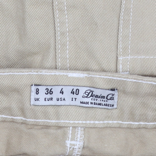 Denim Co. Women’s Beige Cargo Skirt UK 8 Short Cotton Twill