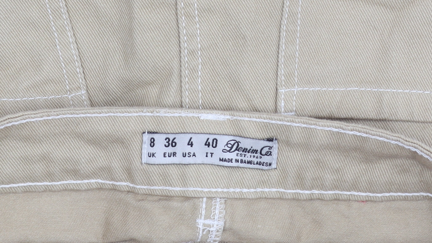 Denim Co. Women’s Beige Cargo Skirt UK 8 Short Cotton Twill