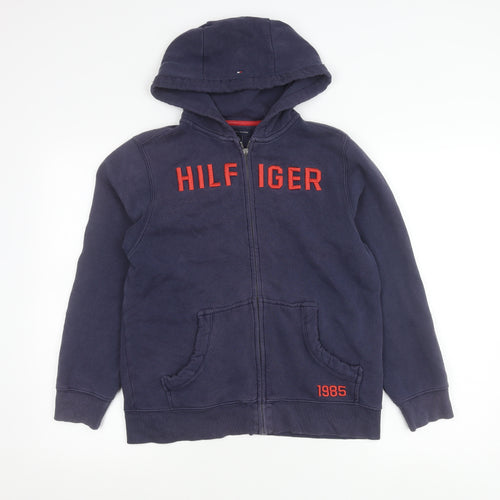 Tommy Hilfiger Boys Blue Zip Hoodie Jacket 12-14 Years Hooded Logo
