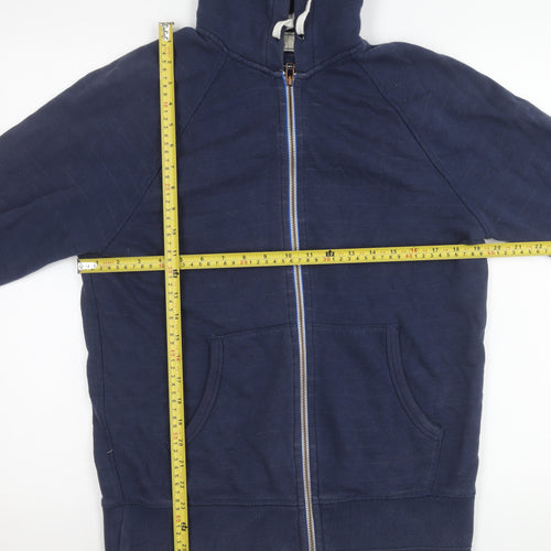 Boden Men’s Blue Cotton Full Zip Hooded Jacket Size S