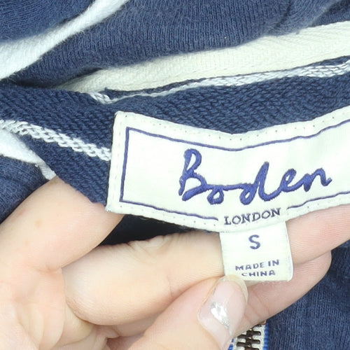 Boden Men’s Blue Cotton Full Zip Hooded Jacket Size S