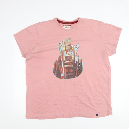 Joe Browns Men's Pink 2XL Music Graphic Cotton T-Shirt