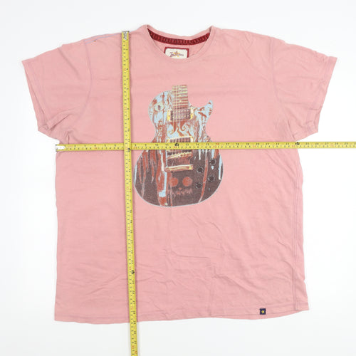 Joe Browns Men's Pink 2XL Music Graphic Cotton T-Shirt