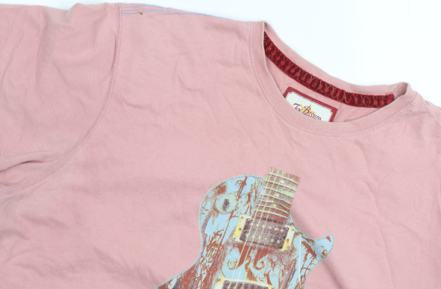 Joe Browns Men's Pink 2XL Music Graphic Cotton T-Shirt