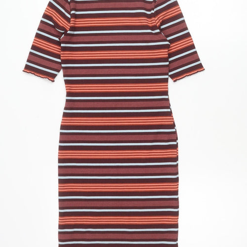 Urban Outfitters Women Multicoloured XS Bodycon Midi Dress High Neck