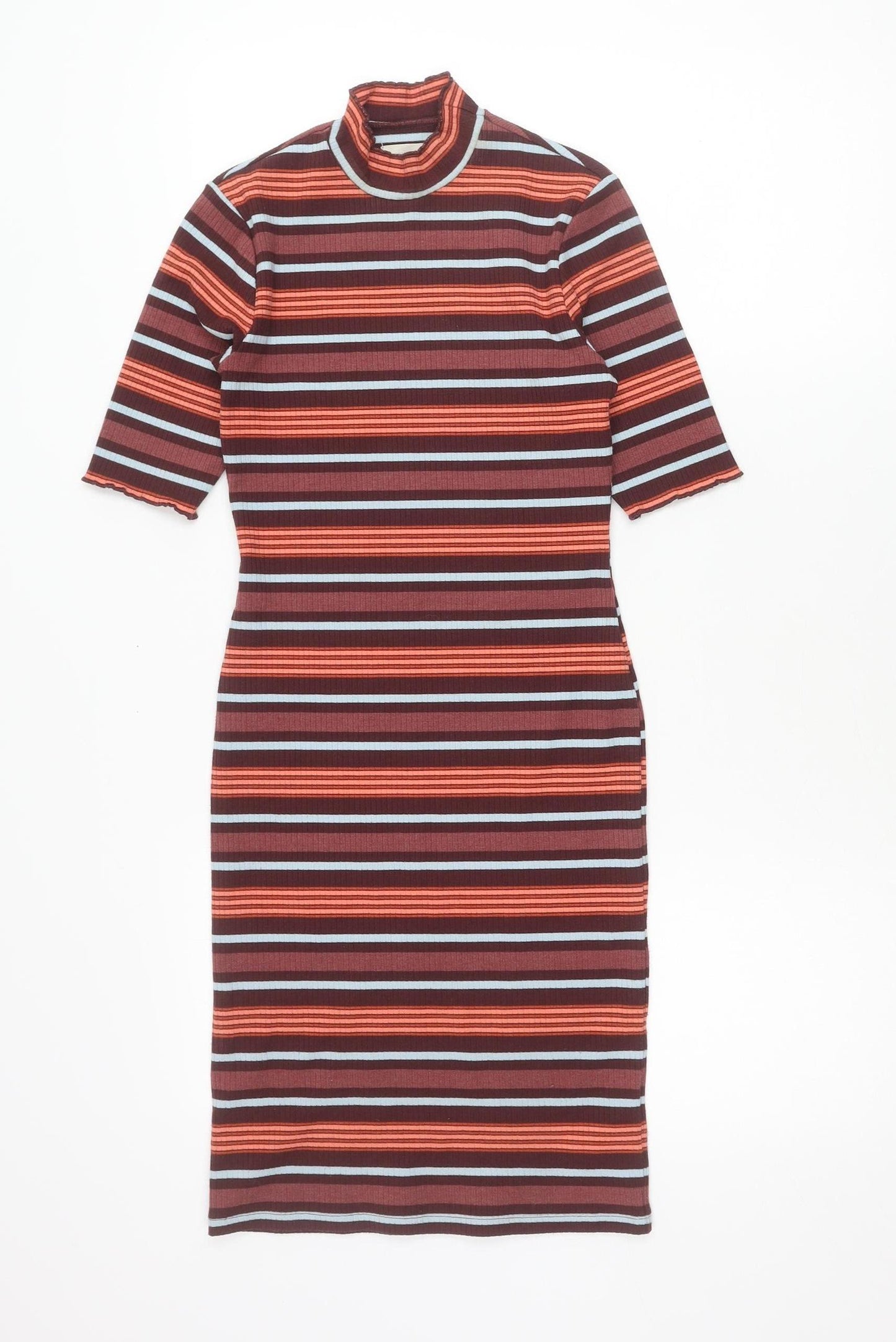 Urban Outfitters Women Multicoloured XS Bodycon Midi Dress High Neck